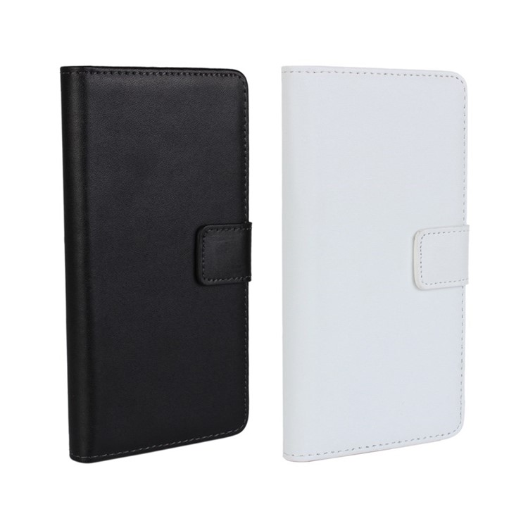 Genuine Split Leather Wallet Stand Case for Nokia Lumia 830 - Black-11