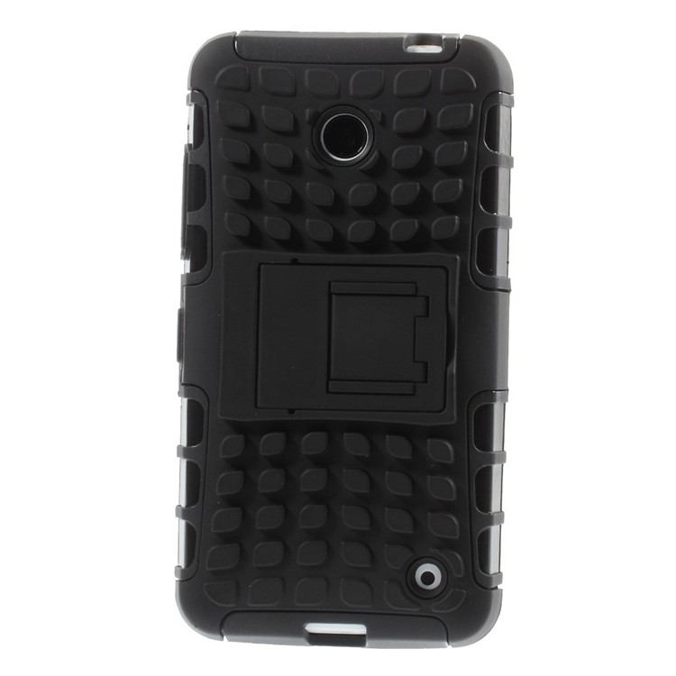 Anti-slip PC and TPU Hybrid Case with Kickstand for Nokia Lumia 630 / Dual SIM - Black-3
