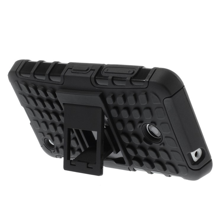 Anti-slip PC and TPU Hybrid Case with Kickstand for Nokia Lumia 630 / Dual SIM - Black-4