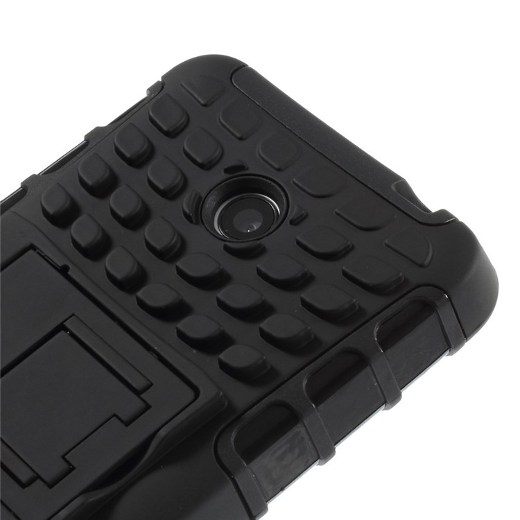 Anti-slip PC and TPU Hybrid Case with Kickstand for Nokia Lumia 630 / Dual SIM - Black-6
