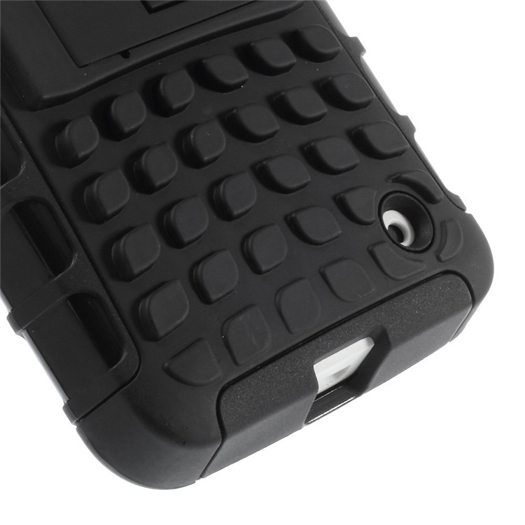 Anti-slip PC and TPU Hybrid Case with Kickstand for Nokia Lumia 630 / Dual SIM - Black-7