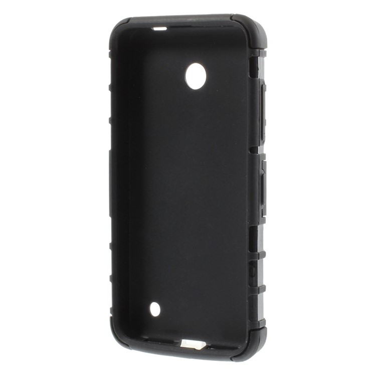 Anti-slip PC and TPU Hybrid Case with Kickstand for Nokia Lumia 630 / Dual SIM - Black-8