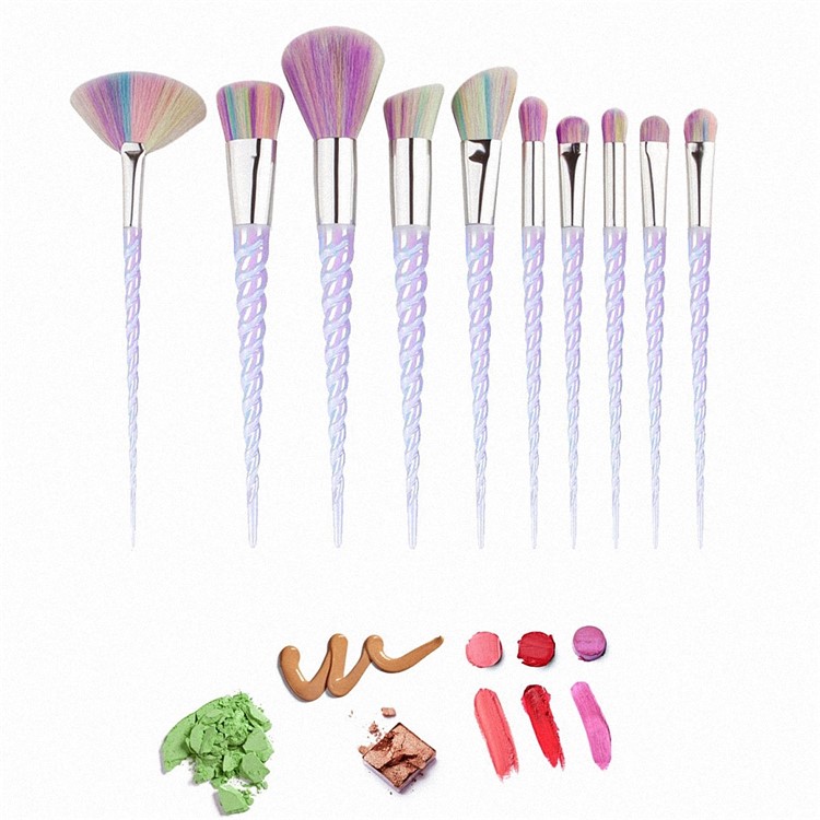 10pcs Unicorn Professional Foundation Powder Cream Blush Brush Kits Makeup Brush Set-1