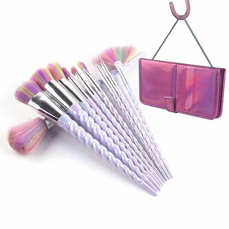 10pcs Unicorn Professional Foundation Powder Cream Blush Brush Kits Makeup Brush Set-5