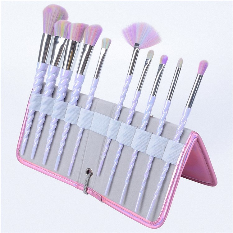 10pcs Unicorn Professional Foundation Powder Cream Blush Brush Kits Makeup Brush Set-7