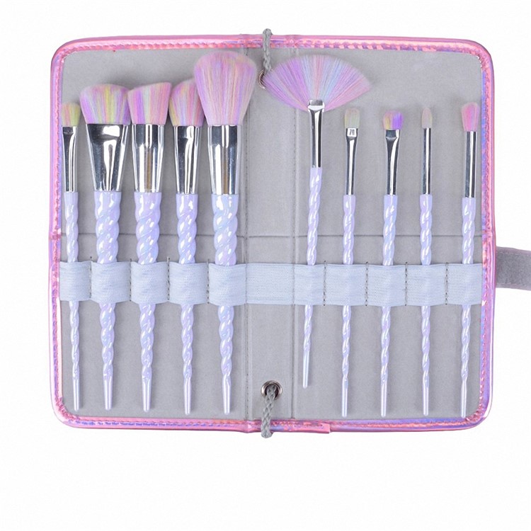 10pcs Unicorn Professional Foundation Powder Cream Blush Brush Kits Makeup Brush Set-8