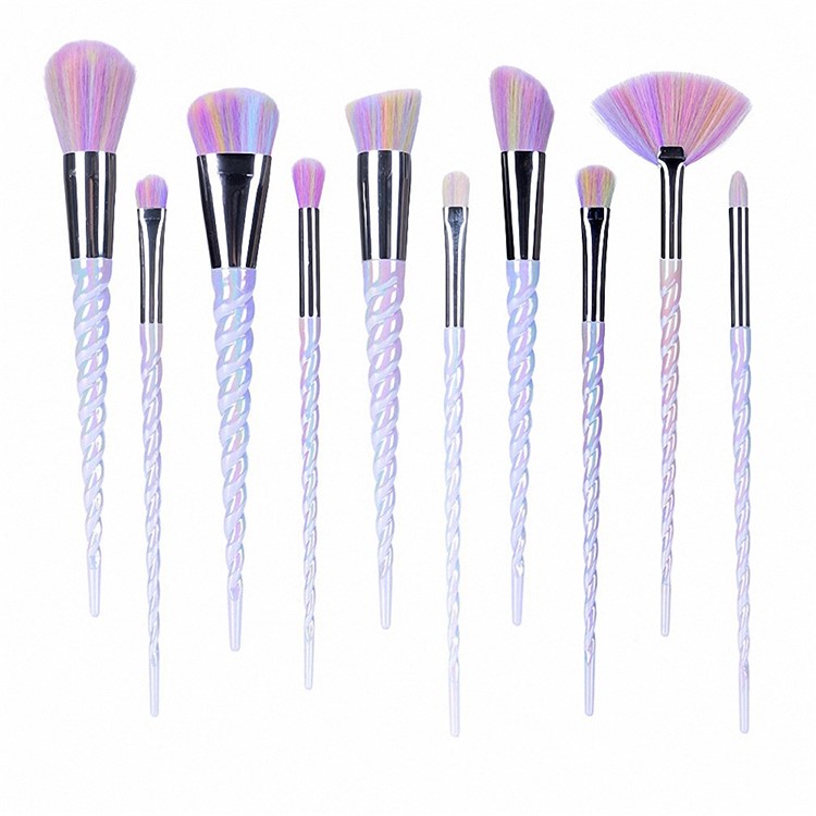 10pcs Unicorn Professional Foundation Powder Cream Blush Brush Kits Makeup Brush Set-9