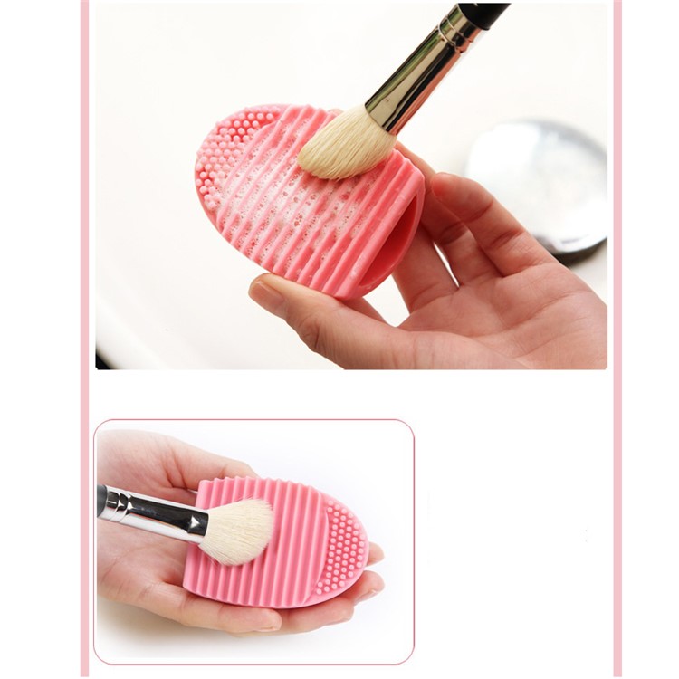 Brushegg Silicone Cosmetic Make-up Brush Cleaning Tool - Pink-2