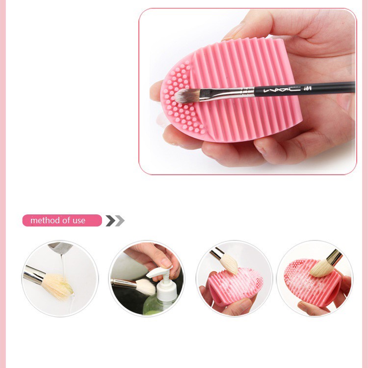 Brushegg Silicone Cosmetic Make-up Brush Cleaning Tool - Pink-3