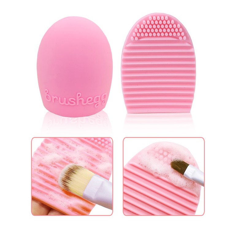 Brushegg Silicone Cosmetic Make-up Brush Cleaning Tool - Pink-7