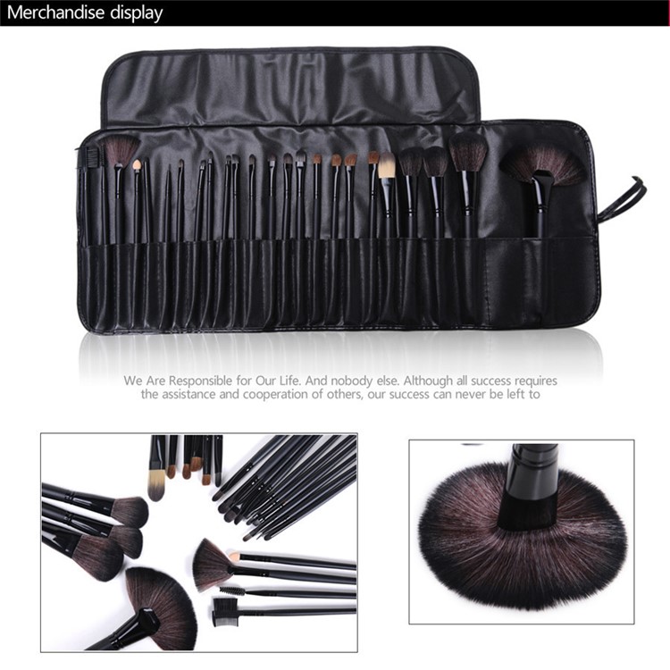 24Pcs/Set Professional Make-up Brush Set Foundation Concealer Brushes - Black-2