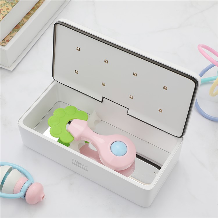 S2 Portable UV 8-LED Sterilizer Box for Nail, Hairdressing, Beauty etc Tools - White / US Plug-2