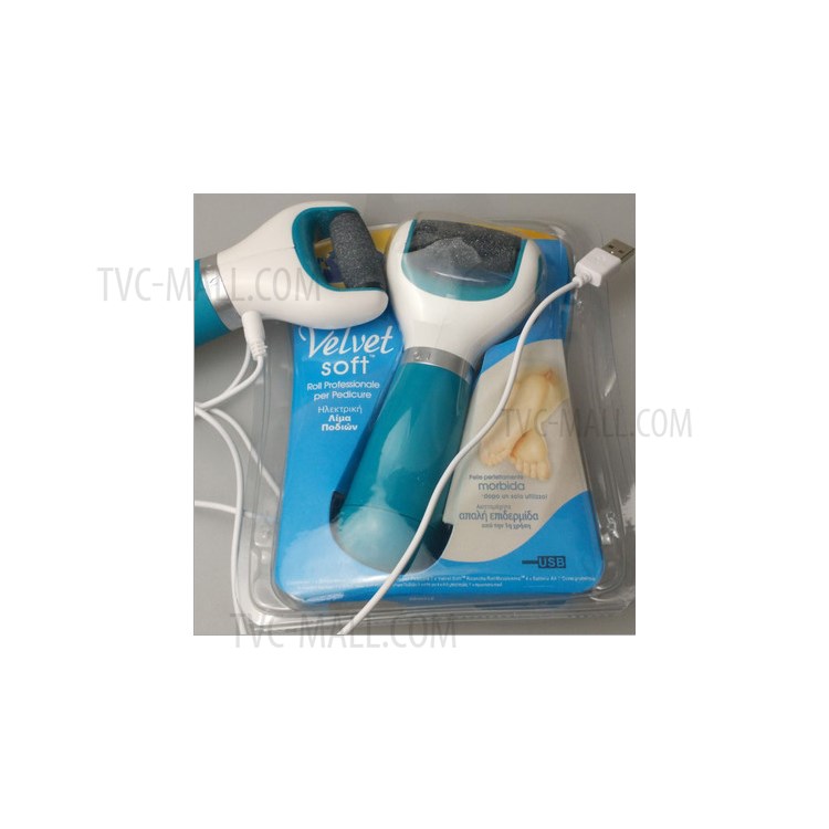 Electronic Pedicure Foot File Callus Remover Foot Care Tool Shaves with 2 Rollers - Blue-15