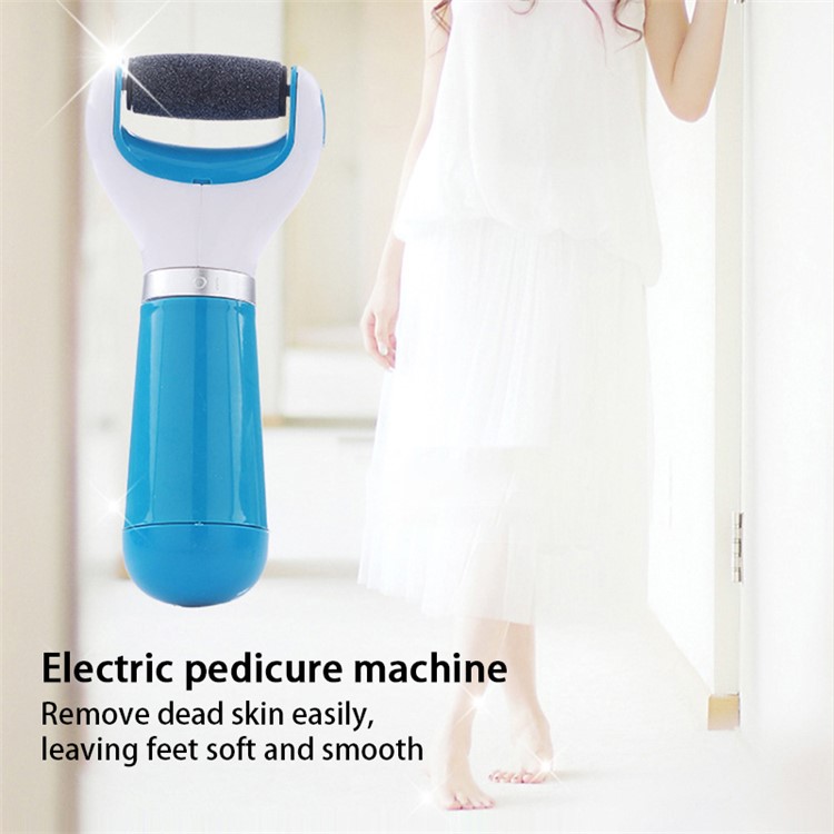 Electronic Pedicure Foot File Callus Remover Foot Care Tool Shaves with 2 Rollers - Blue-2