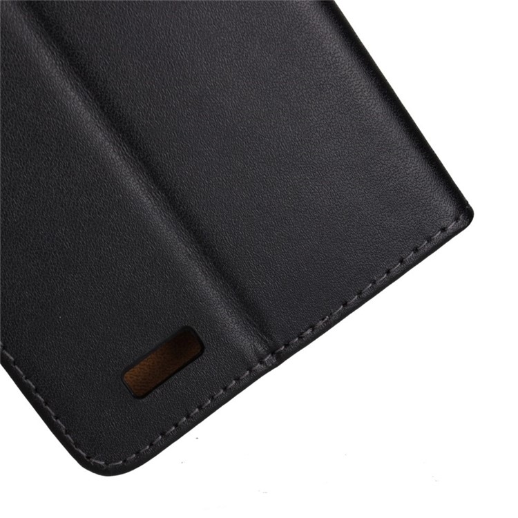 Genuine Split Leather Wallet Bracket Case for Huawei Ascend Mate7 - Black-7
