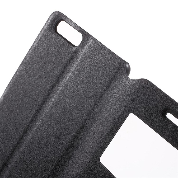 DOORMOON for Huawei Honor 6 Plus Window View Genuine Leather Stand Case - Black-6