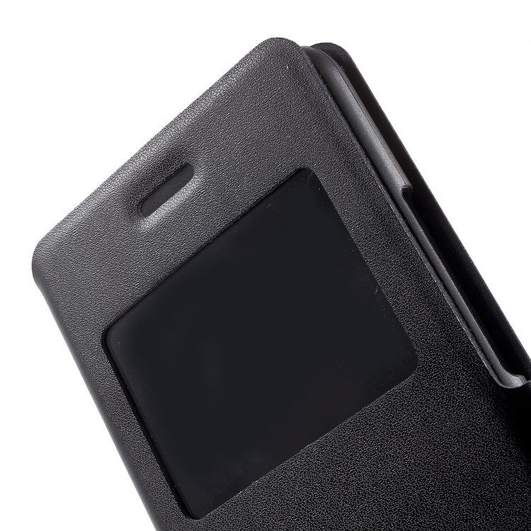 DOORMOON for Huawei Honor 6 Plus Window View Genuine Leather Stand Case - Black-7