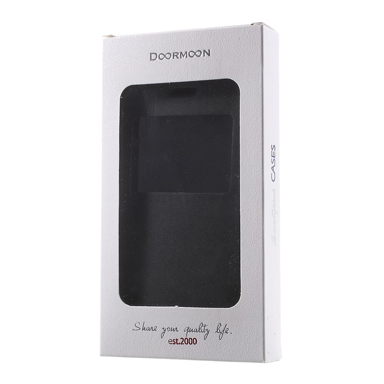 DOORMOON for Huawei Honor 6 Plus Window View Genuine Leather Stand Case - Black-9