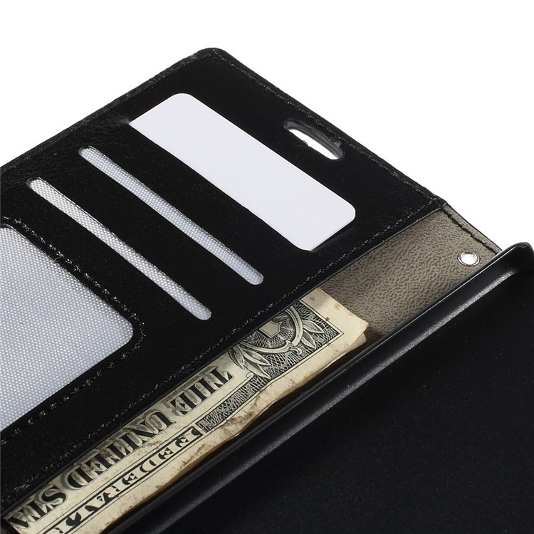 Crazy Horse Leather Wallet Cover for Huawei Ascend P8 with Stand - Black-6