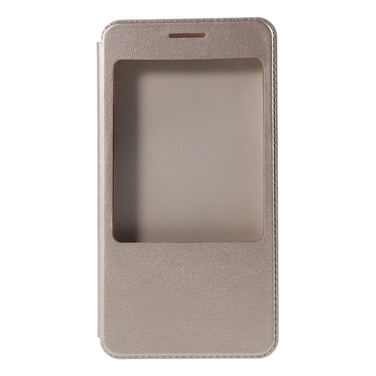 View Window Leather Stand Shell for Huawei Honor Play 4X - Champagne-2