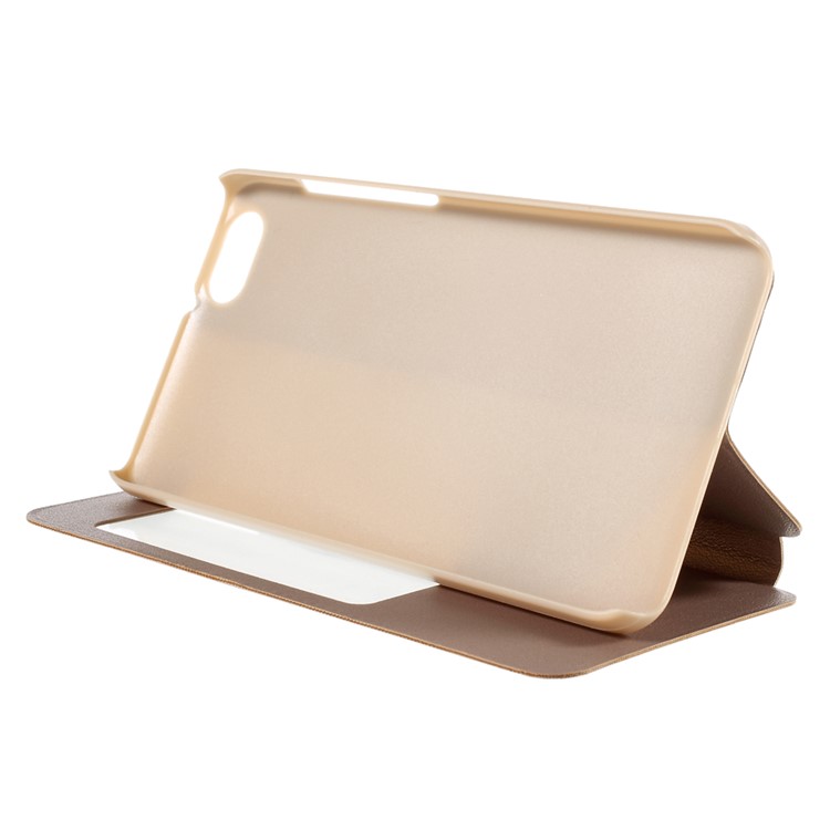 View Window Leather Stand Shell for Huawei Honor Play 4X - Champagne-3
