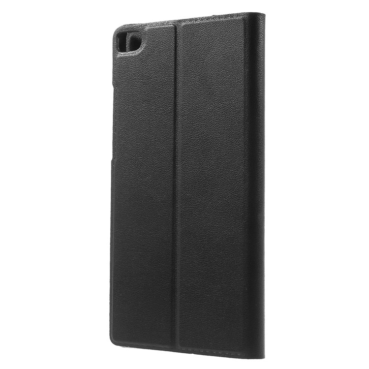 Window View Smart Leather Phone Case for Huawei Ascend P8 - Black-2