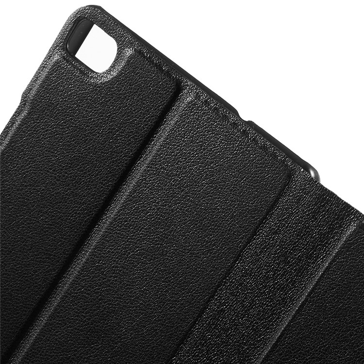 Window View Smart Leather Phone Case for Huawei Ascend P8 - Black-5