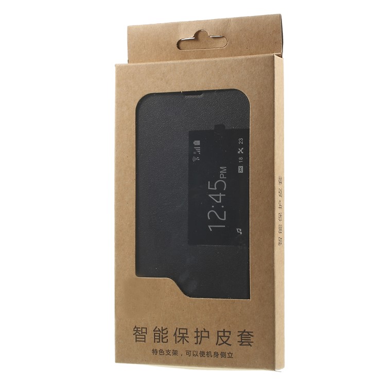 Window View Smart Leather Phone Case for Huawei Ascend P8 - Black-9