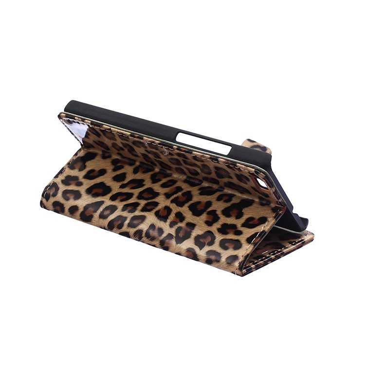 Leopard Pattern Wallet Stand Leather Case for Huawei Ascend P8 Lite-4