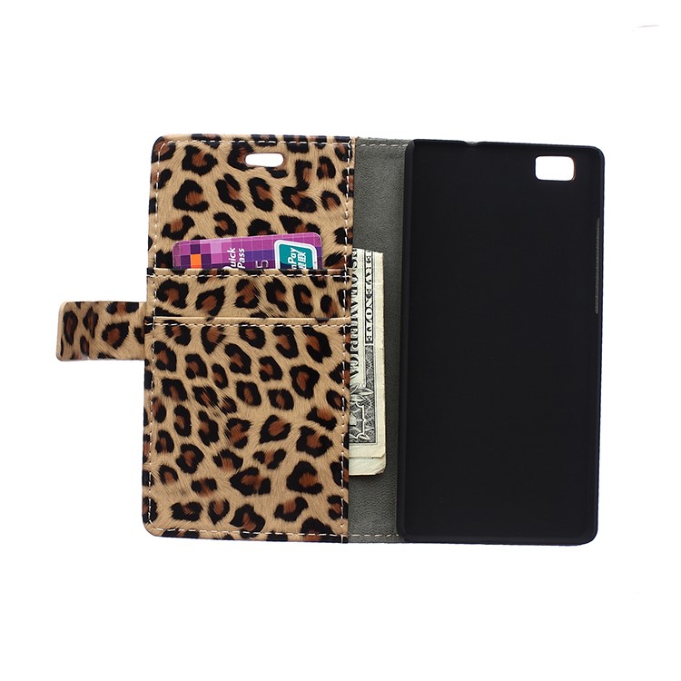 Leopard Pattern Wallet Stand Leather Case for Huawei Ascend P8 Lite-7