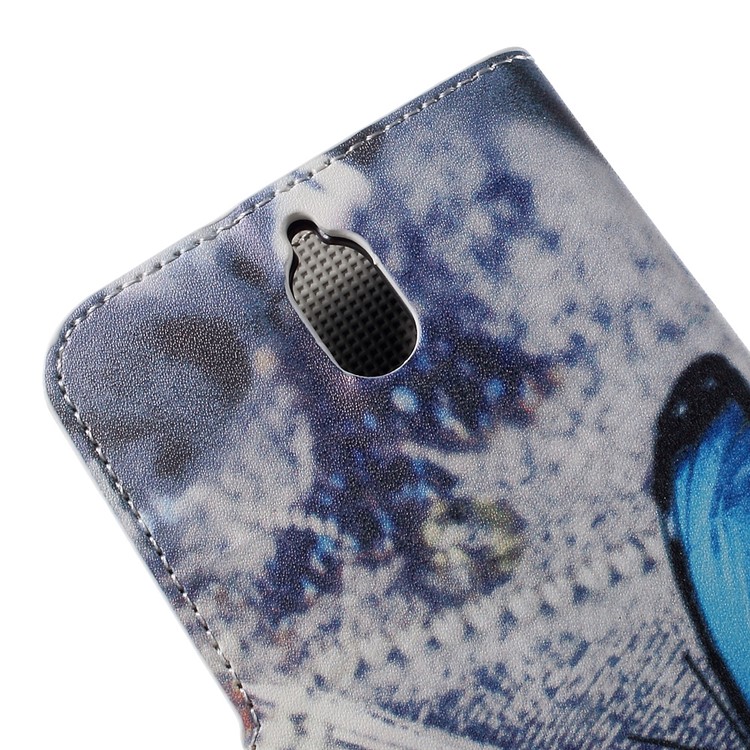 Blue Butterfly Flip Wallet Leather Phone Case for Huawei Y625-8