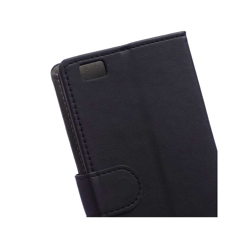 Wallet Leather Case for Huawei Ascend P8 Lite with Stand - Black-3