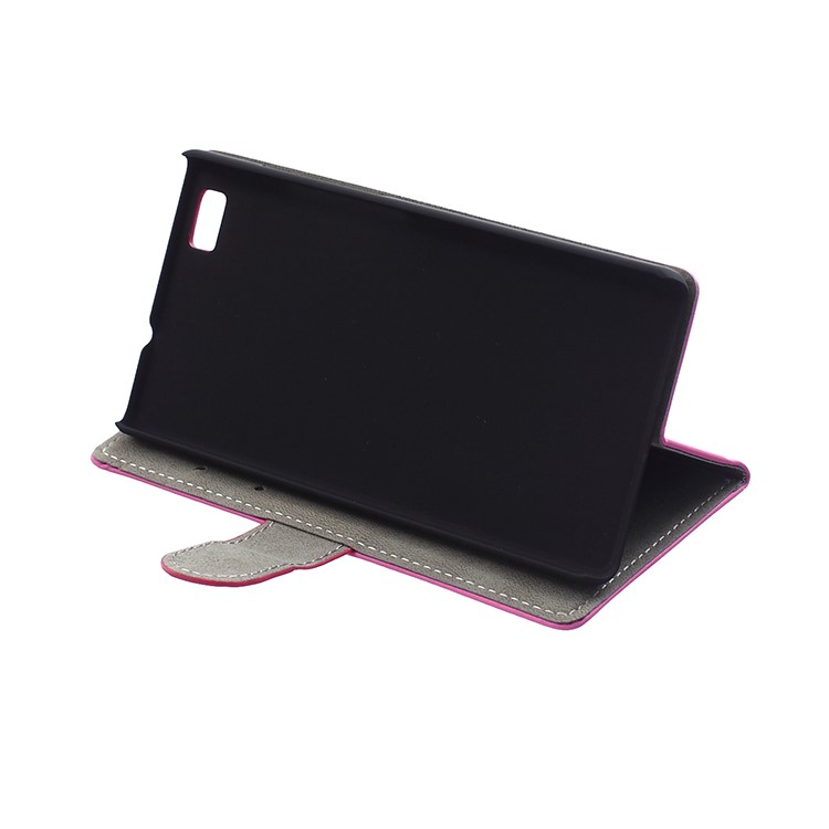 Wallet Leather Case for Huawei Ascend P8 Lite with Stand - Black-5