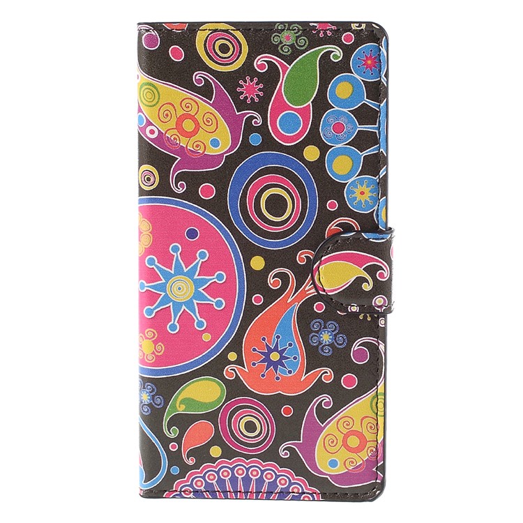 Paisley Flower Flip Wallet Leather Cover for Huawei Ascend P8 Lite-3