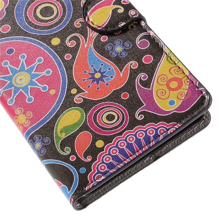Paisley Flower Flip Wallet Leather Cover for Huawei Ascend P8 Lite-8