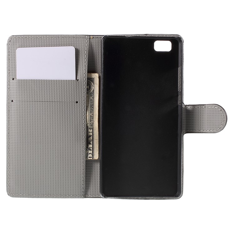 Butterflies and Flowers Wallet Leather Shell for Huawei Ascend P8 Lite-6