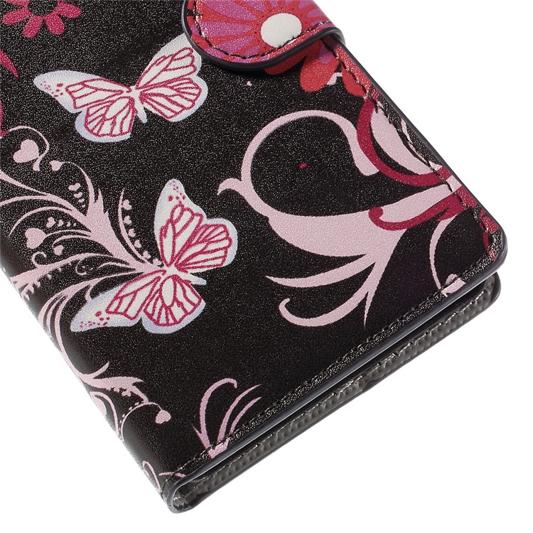 Butterflies and Flowers Wallet Leather Shell for Huawei Ascend P8 Lite-8