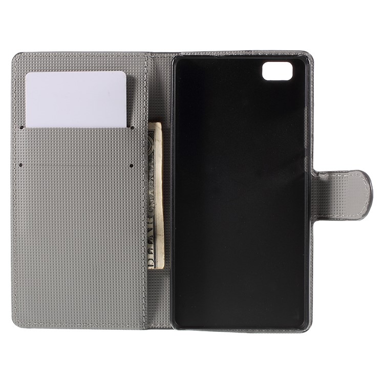 Red Flower Magnetic Wallet Leatherette Case for Huawei Ascend P8 Lite-6