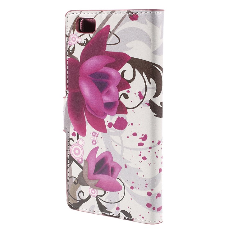 Kapok Flower Magnetic Wallet Leatherette Cover for Huawei Ascend P8 Lite-2