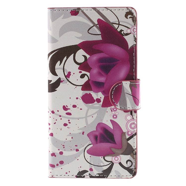 Kapok Flower Magnetic Wallet Leatherette Cover for Huawei Ascend P8 Lite-3