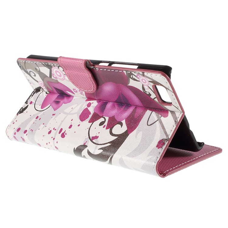 Kapok Flower Magnetic Wallet Leatherette Cover for Huawei Ascend P8 Lite-5