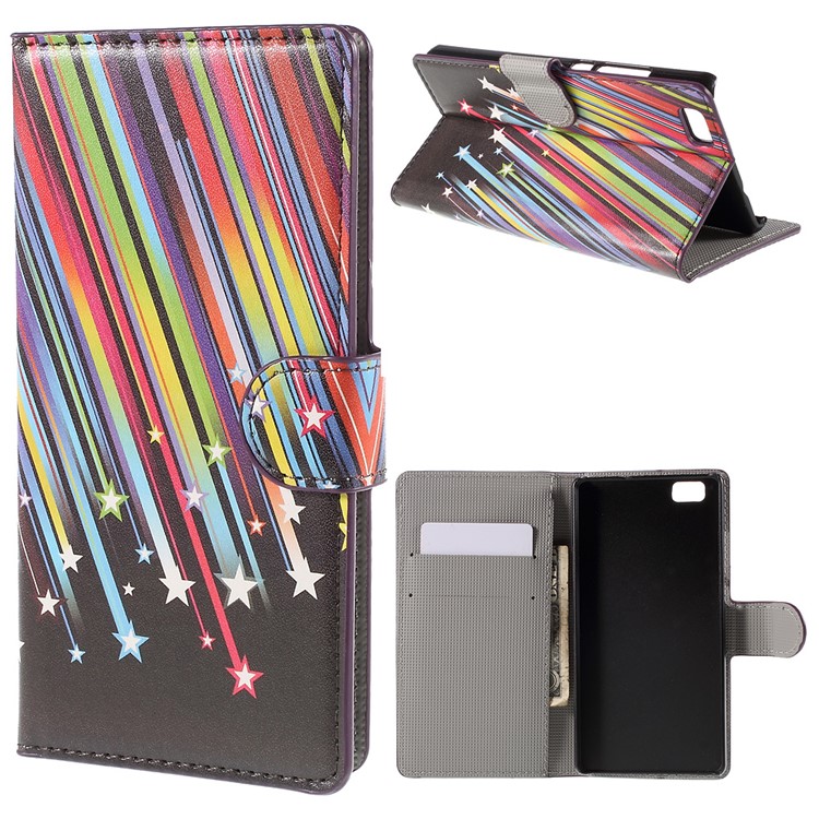 Meteor Shower Wallet Leather Phone Case for Huawei Ascend P8 Lite-1