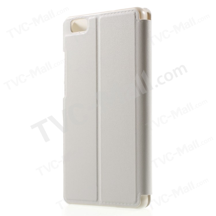 View Window Leather Cover for Huawei Ascend P8 Lite - White-2