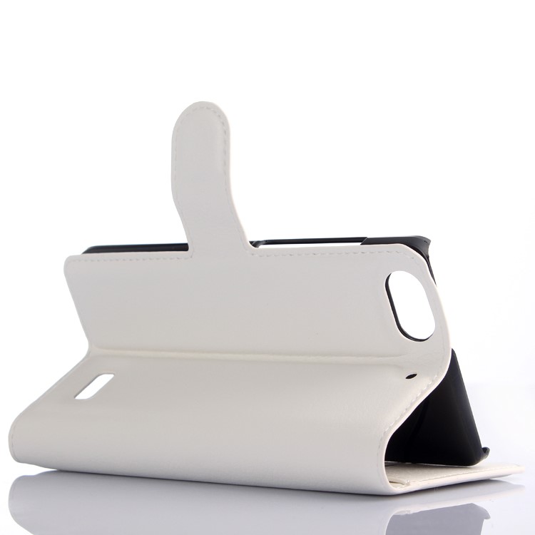 Litchi Grain Wallet Leather Stand Case for Huawei Honor 4C - White-5