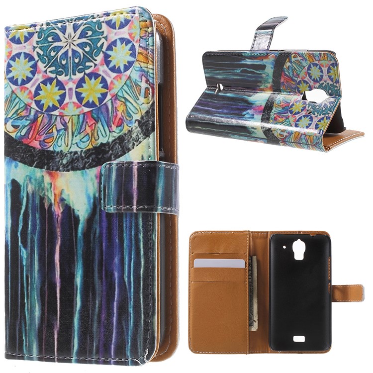 Dream Catcher Leather Wallet Case for Huawei Y360-1