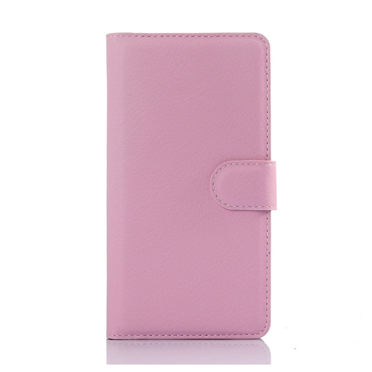 Litchi Skin Wallet Leather Stand Case for Huawei Honor 7 / 7 Premium - Pink-1