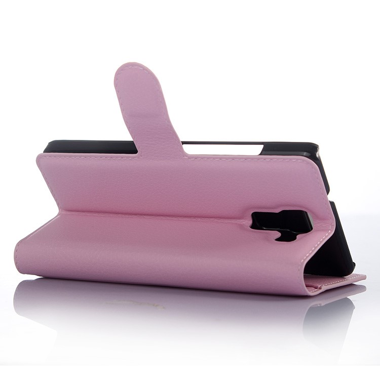 Litchi Skin Wallet Leather Stand Case for Huawei Honor 7 / 7 Premium - Pink-5