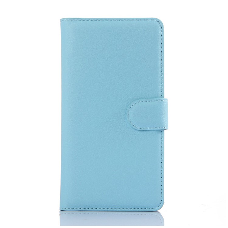 Litchi Skin Leather Card Holder Cover for Huawei Honor 7 / 7 Premium - Baby Blue-1