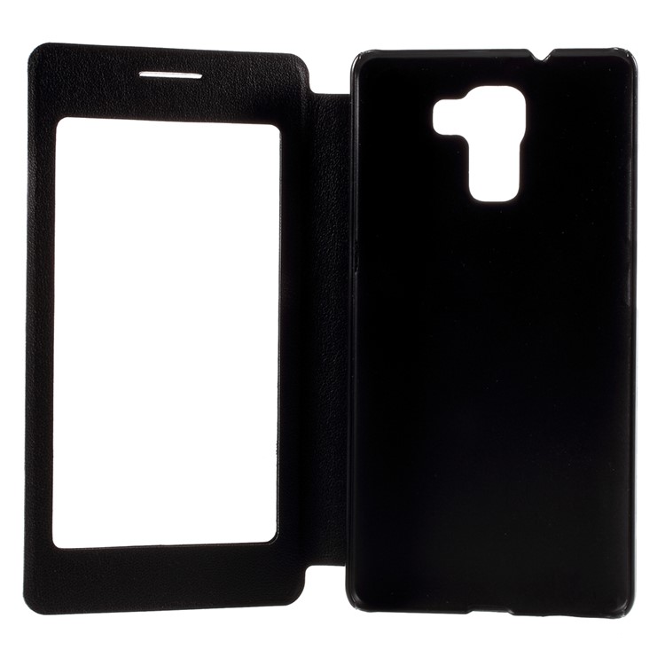 Multifunctional View Window Leather Phone Case for Huawei Honor 7 / 7 Premium - Black-6