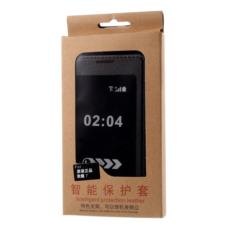 Multifunctional View Window Leather Phone Case for Huawei Honor 7 / 7 Premium - Black-9